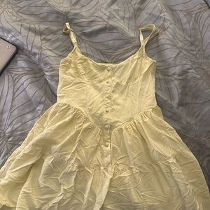 White fox Yellow Button Down Sundress